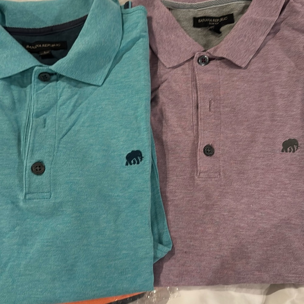 2 banana republic men’s polos